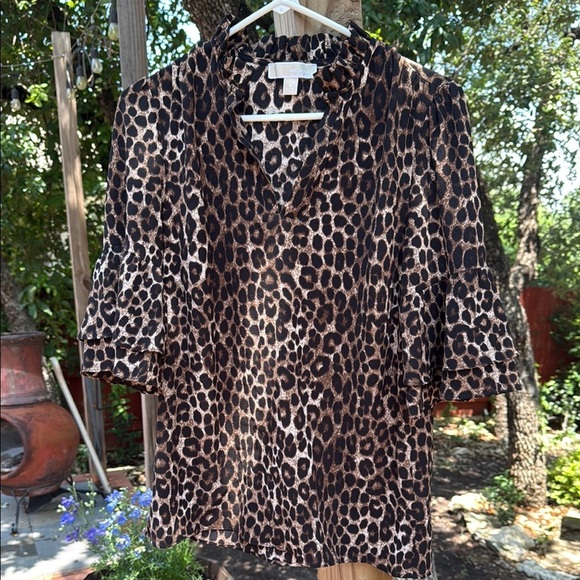 Michael Kors Leopard Print Blouse Size S - Picture 1 of 2